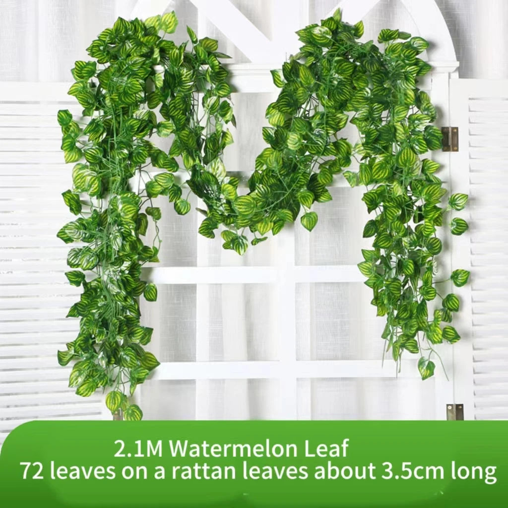 Artificial Ivy Leaf Garland – 2.1M Silk Hanging Vine for Home Garden Decor