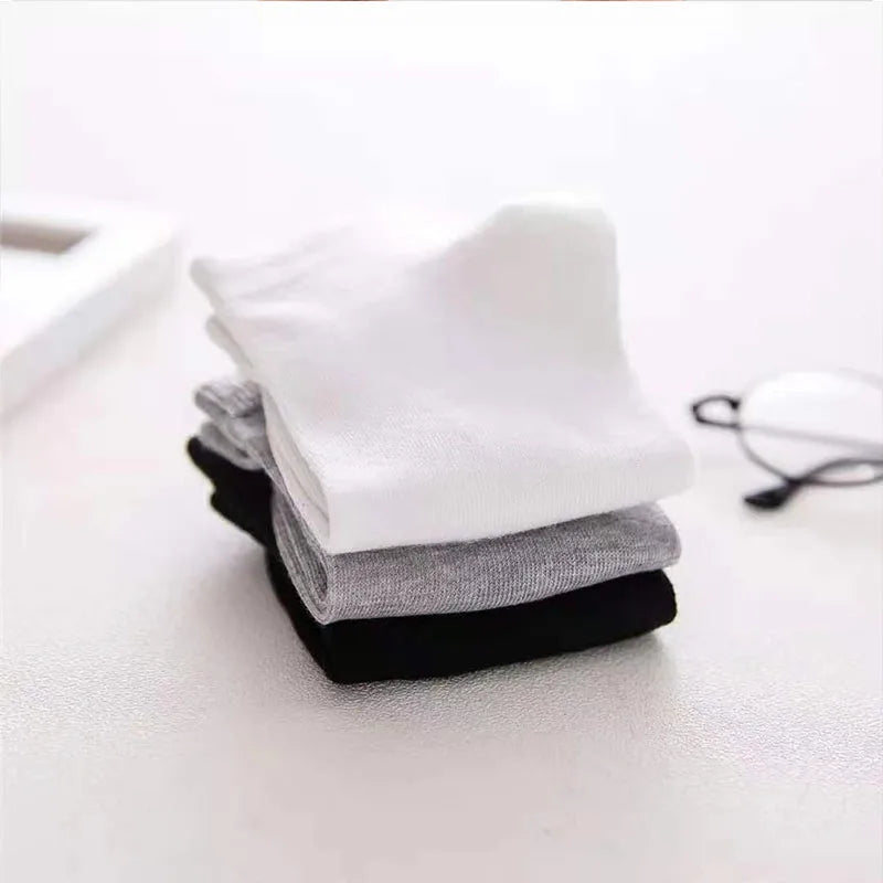 Cotton Ankle Socks – Breathable Solid Color Footwear for Sports and Gym