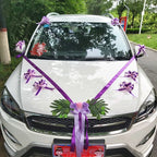 Silk Flower Wedding Car Decoration Kit – Floral Ribbons for Bridal Vehicles