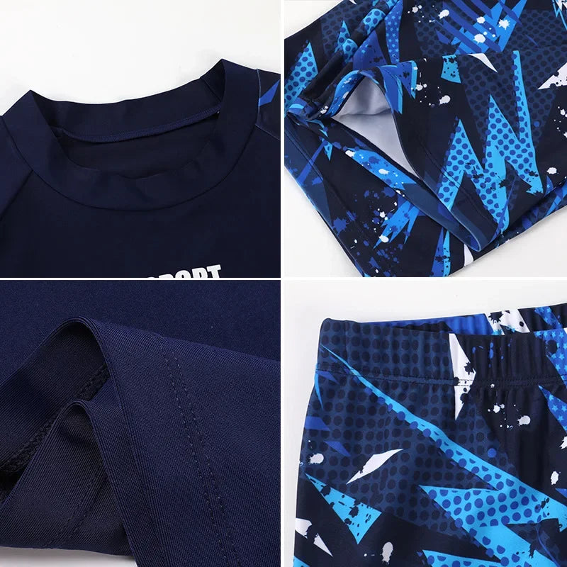 Boys Two-Piece Swimsuit – UV Protection Swimwear for Summer Swimming