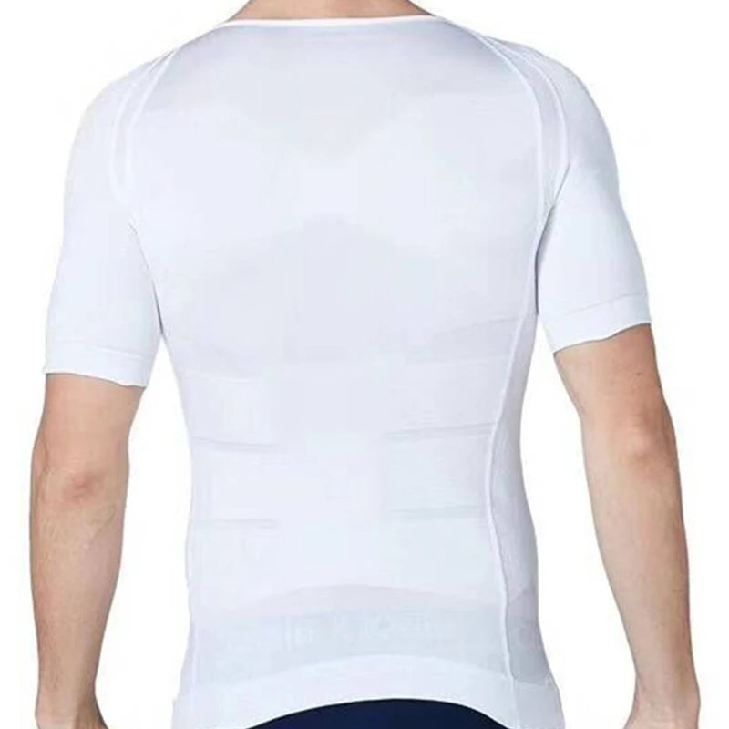 Mens Compression Undershirt – Seamless Slimming Body Shaper for Gynecomastia