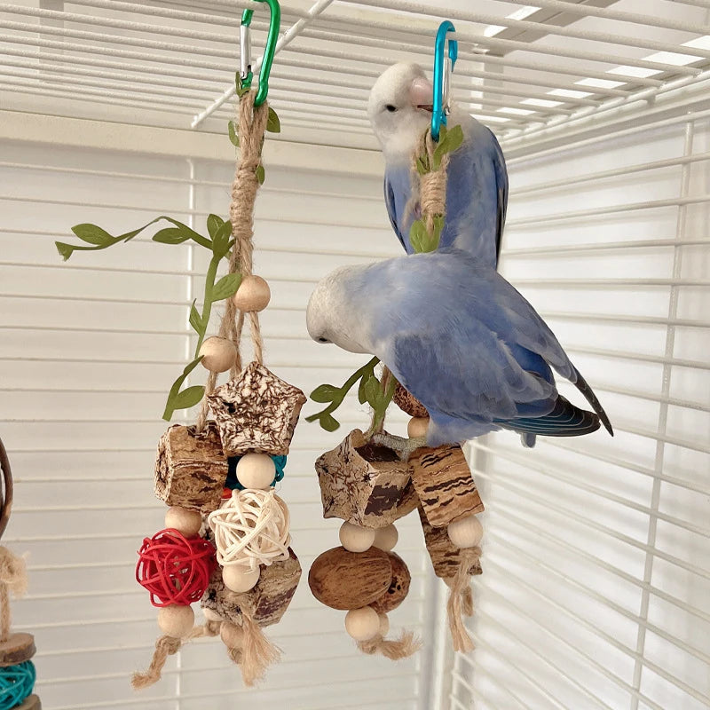 Cotton Rope Bird Chewing Toy – Bite Resistant Pinecone Toy for Parrot Training