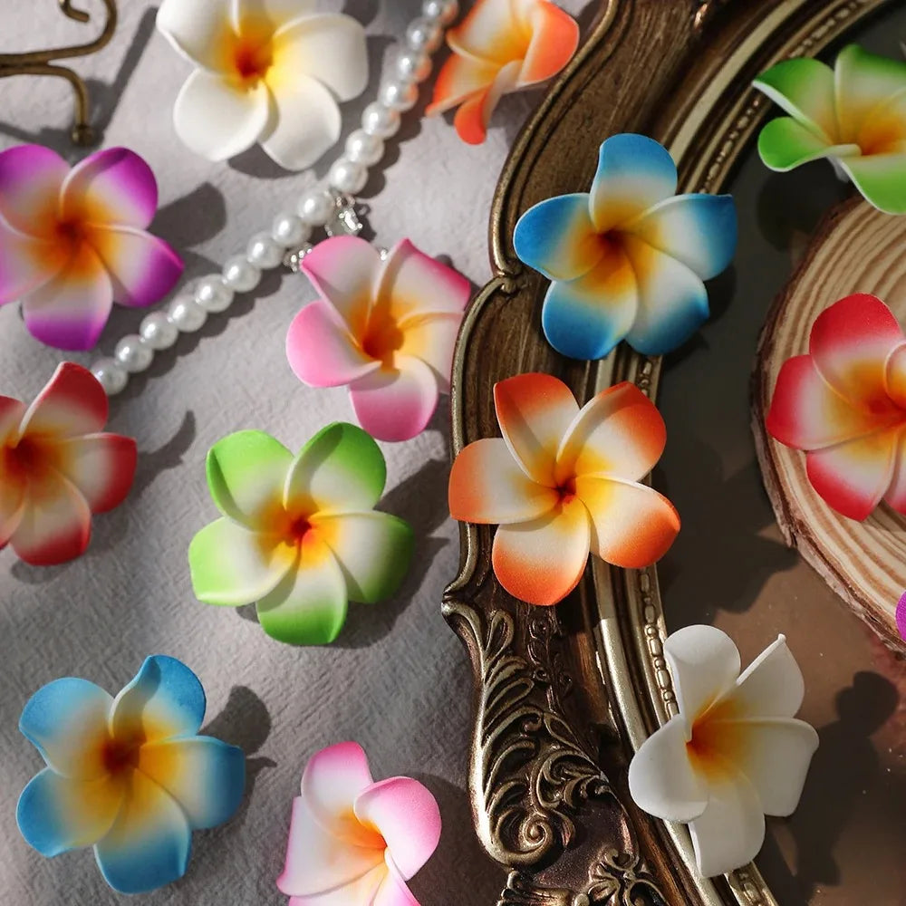 Artificial PE Foam Flowers – 5cm Hawaiian Plumeria for Wedding Decor DIY Crafts