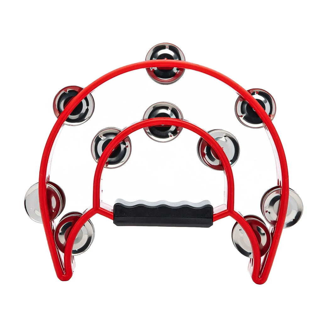 Half-Moon Tambourine – Double Row Metal Jingles for Musical Performances
