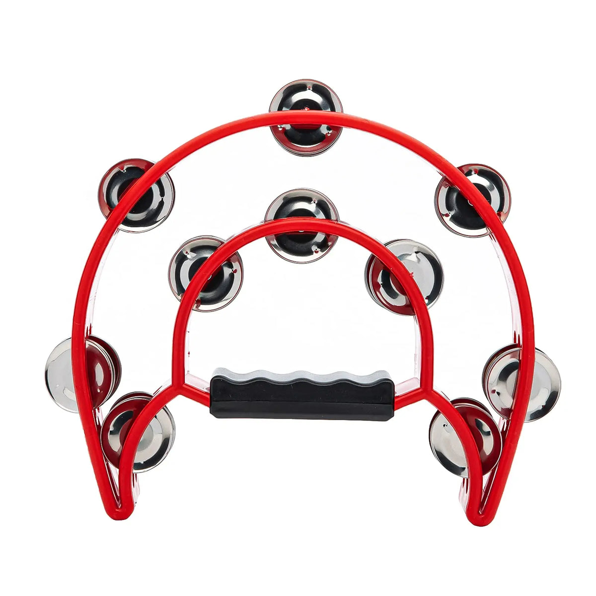 Half-Moon Tambourine – Double Row Metal Jingles for Musical Performances