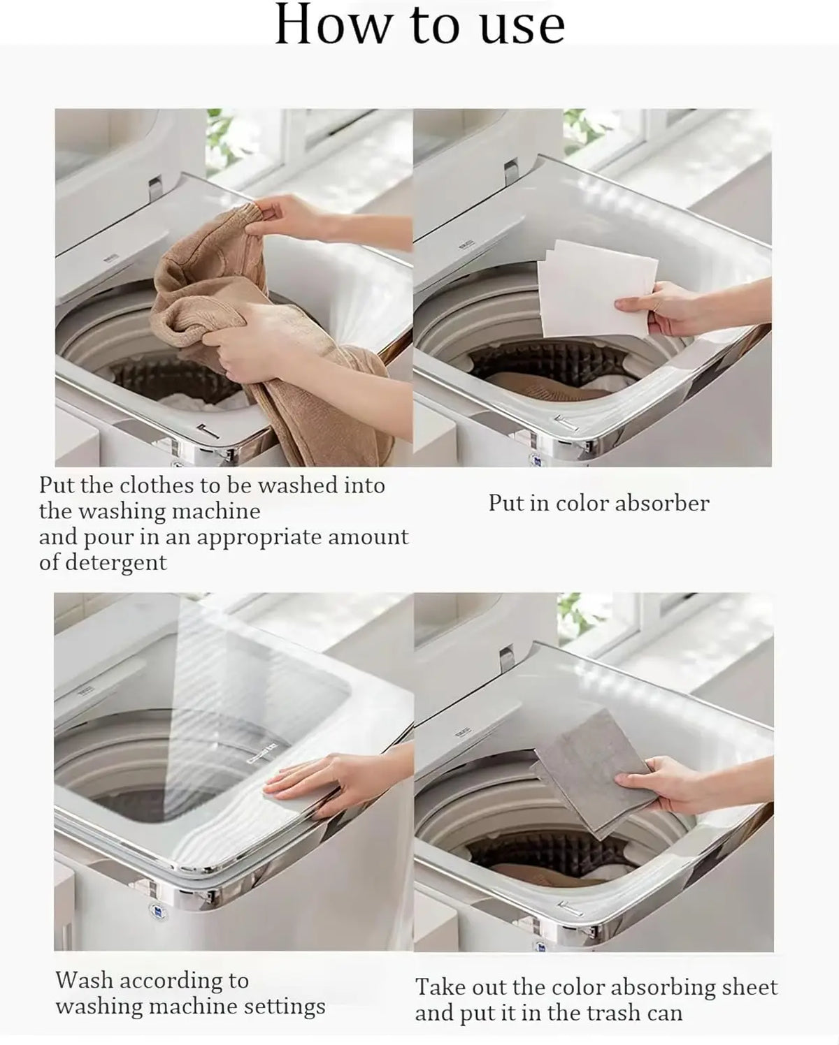 Color Absorption Laundry Sheets – Anti-Staining Paper for Washing Clothes