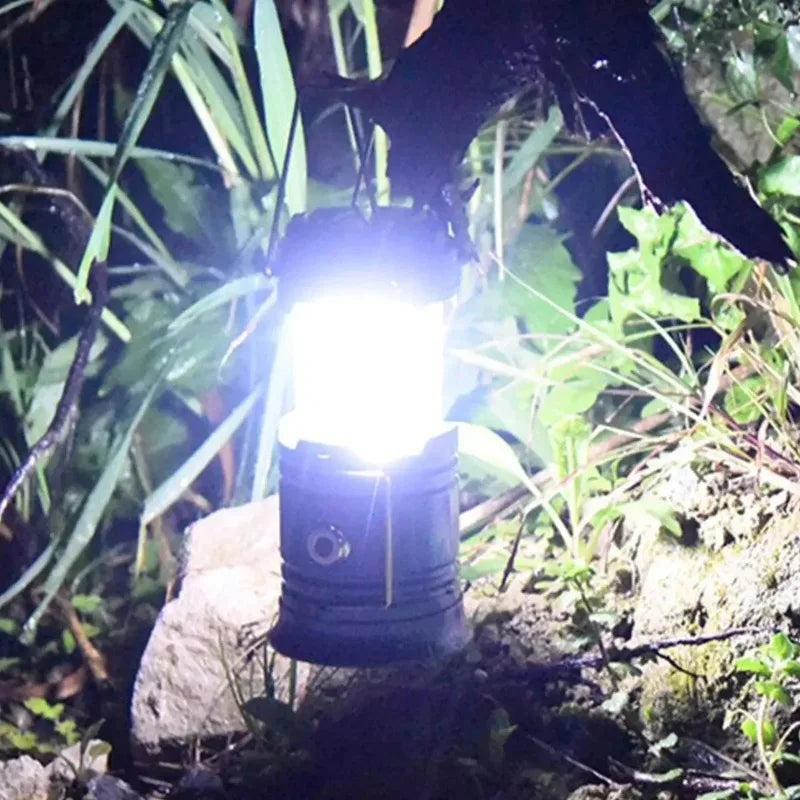 Collapsible Solar LED Camping Lantern – USB Rechargeable Light for Outdoor Hiking