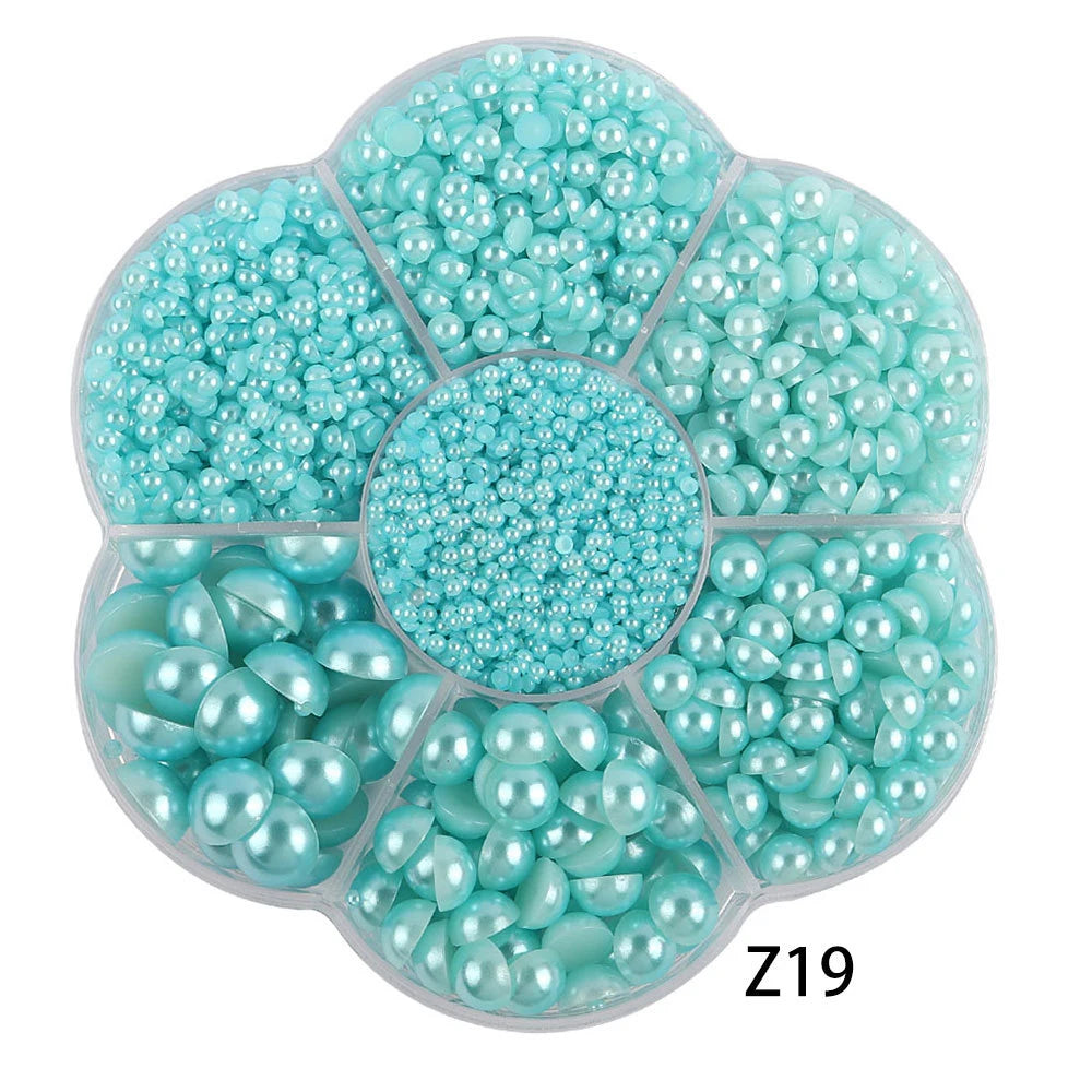 Half Round Flatback Pearl Beads – Assorted Sizes for DIY Jewelry and Nail Art