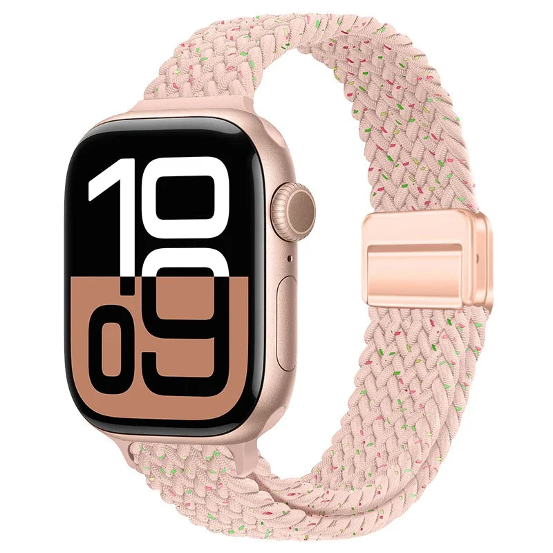 Braided Nylon Loop Watch Band – Magnetic Adjustable Bracelet for Apple iWatch