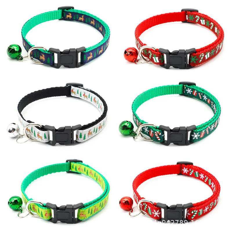 Adjustable Christmas Cat Collar – Snowflake Elk Polypropylene Pet Accessory