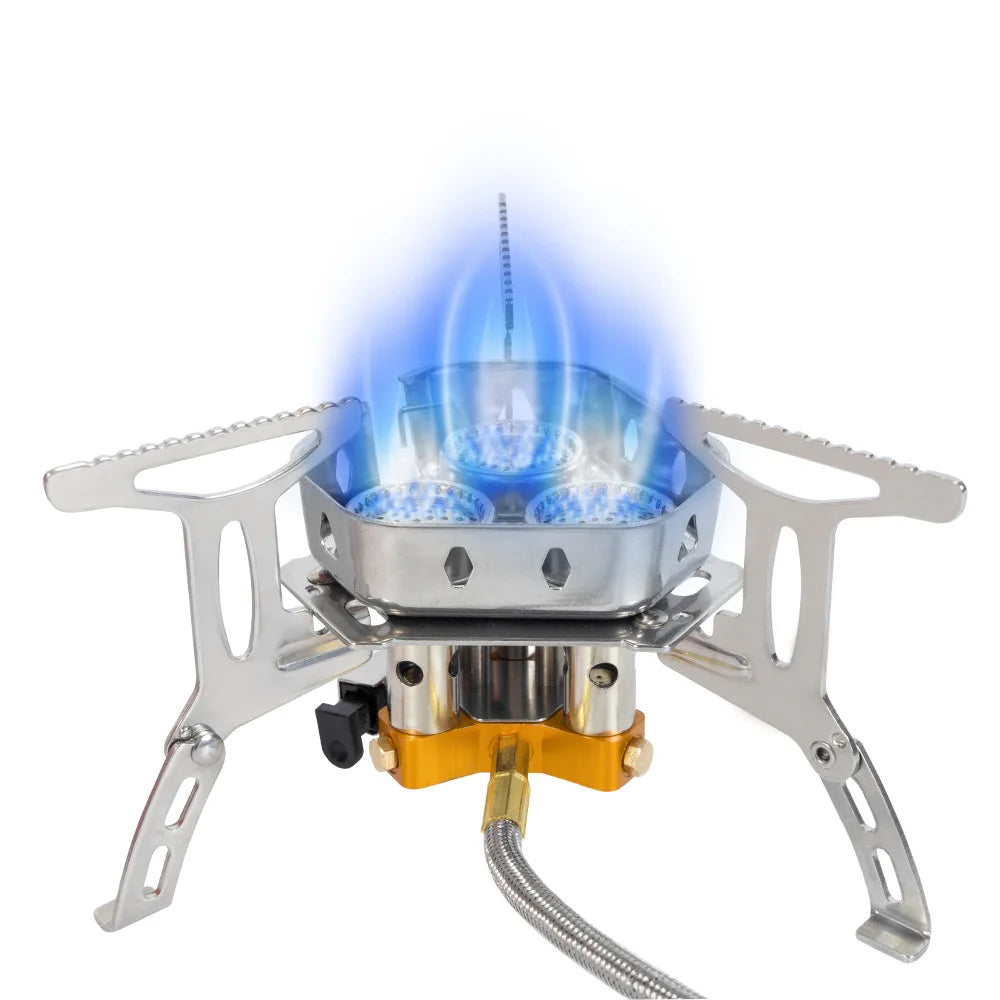Folding Gas Camping Stove – 5800W Portable Burner for Outdoor Hiking BBQ