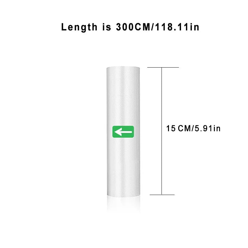 Vacuum Sealer Roll Bags – 300cm Food Storage for Kitchen Packaging