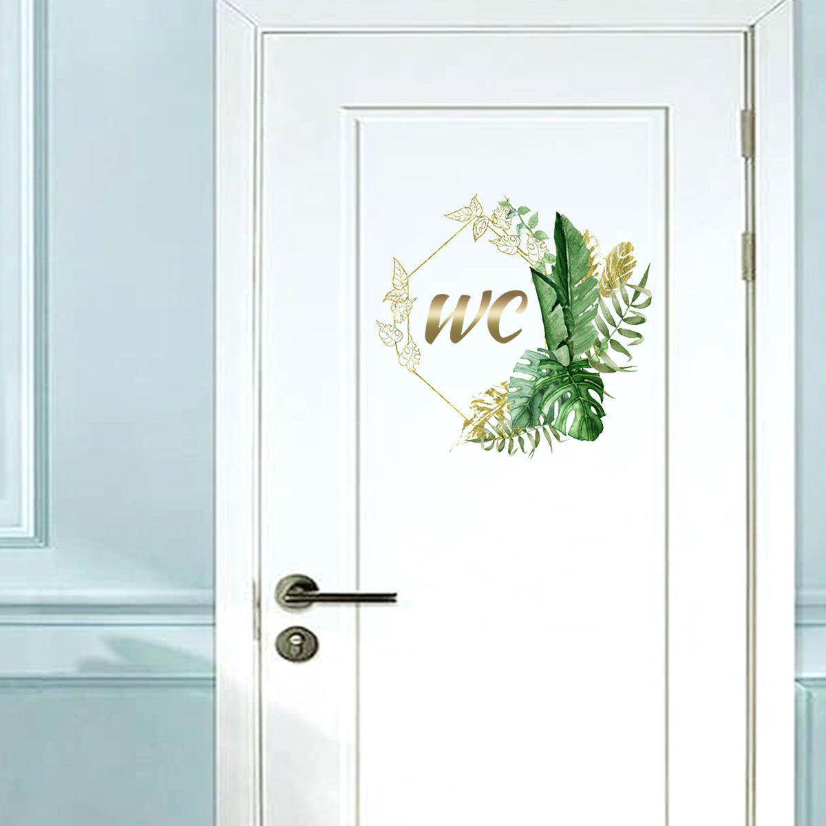 Vinyl Green Plant Wall Sticker – Waterproof Bathroom Toilet Decal Sign