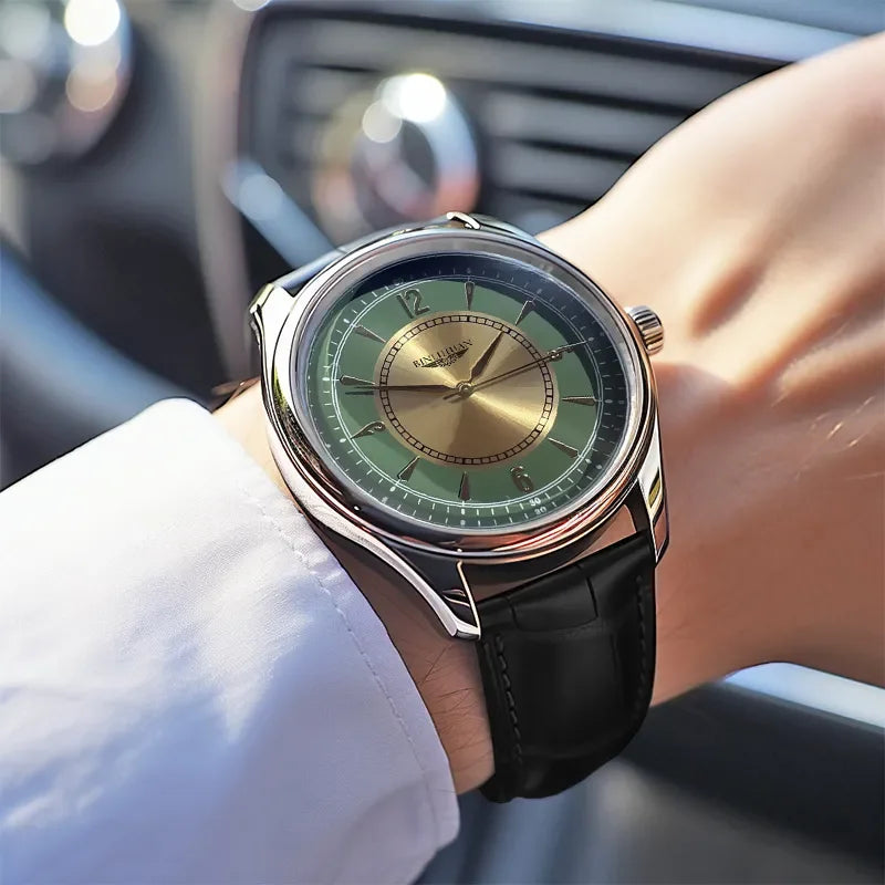 Luxury Leather Quartz Wristwatch – Waterproof Business Watch for Men