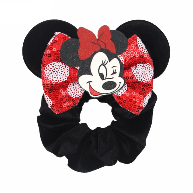 Velvet Sequin Mouse Ear Scrunchies – Elastic Hair Accessories for Kids Party