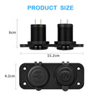 Dual USB Socket Panel – Waterproof QC3.0 Quick Charge for Car Boat RV