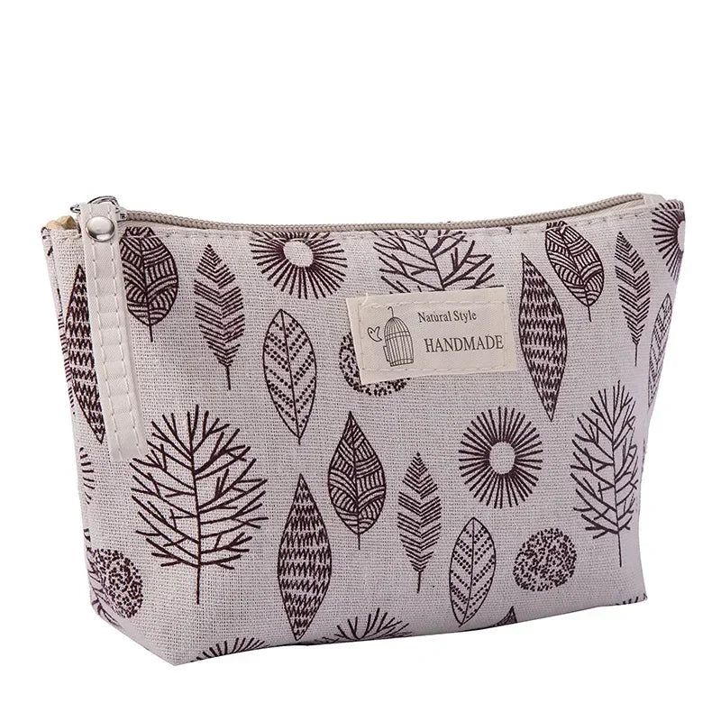 Canvas Small Cosmetic Bag – Portable Makeup Organizer for Travel