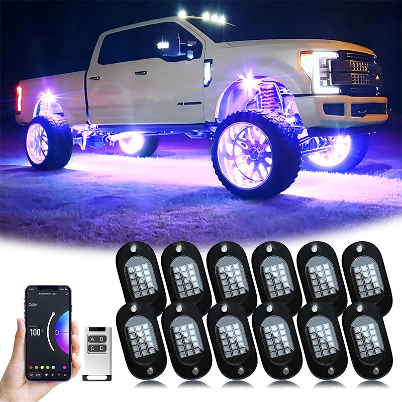 RGB LED Underglow Chassis Lights – Waterproof Exterior Decoration for Off-Road Trucks