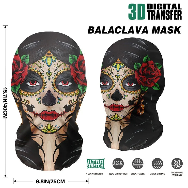 Full Face Skull Animal Mask – Breathable Mesh Headgear for Halloween Cosplay