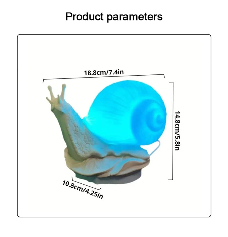 Cute Snail Night Light – Color Changing Bedside Lamp for Kids Room Decor