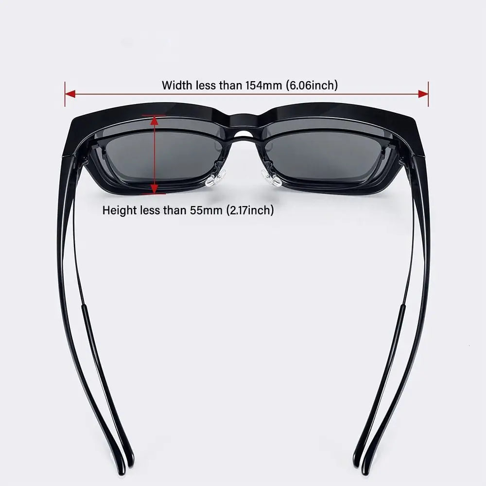 Polarized Fit Over Sunglasses – Square Wrap Around UV Protection for Outdoors