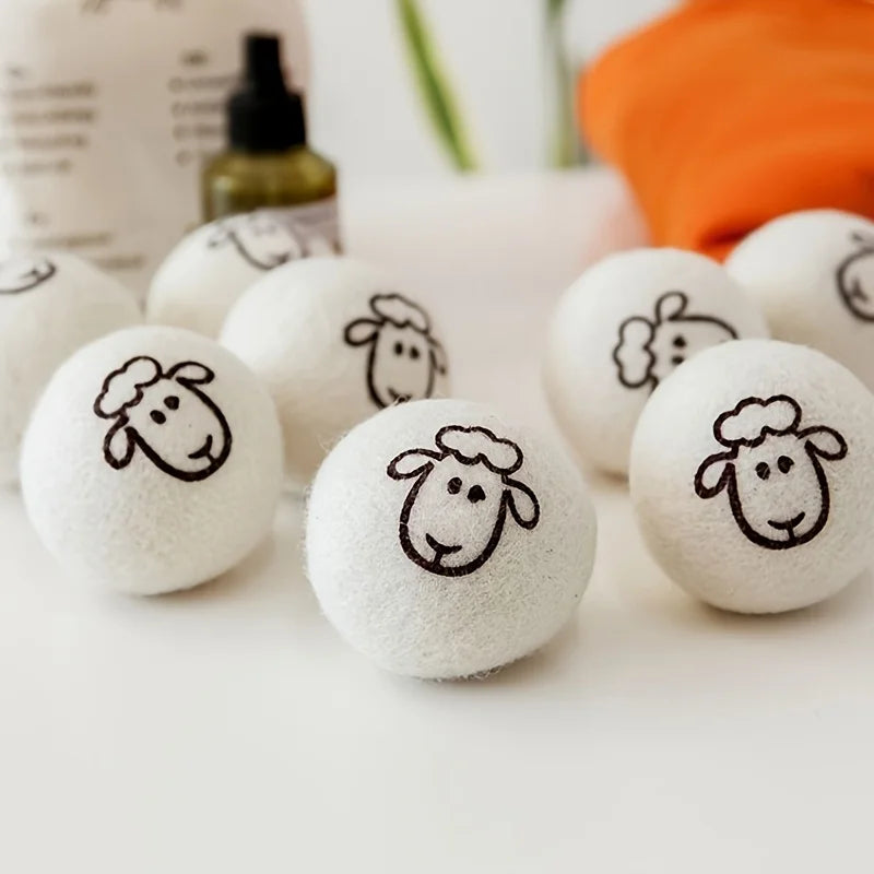 Reusable Wool Dryer Balls – Natural Fabric Softener for Laundry Wrinkle Reduction