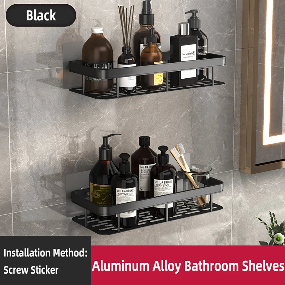 Adhesive Corner Shower Shelf – No Drill Wall Storage for Bathroom Organization