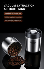 Stainless Steel Coffee Canister – Airtight Vacuum Seal for Fresh Food Storage