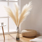 Faux Pampas Grass Decor – 39-inch Fluffy Reed Bouquet for Boho Home Wedding