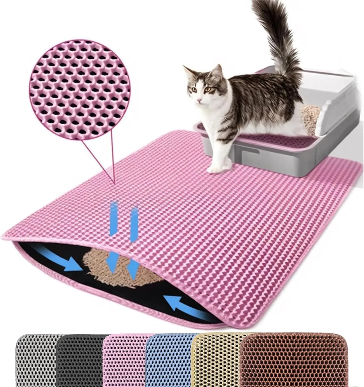 Double Layer Cat Litter Mat – Waterproof Non-Slip Pad for Pet Cleanliness