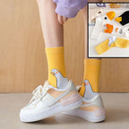 Cartoon Duck Mid-Tube Socks – Cute Animal Crew Socks for Kids