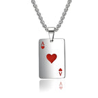 Ace of Spades Pendant Necklace – Stainless Steel Poker Jewelry for Men