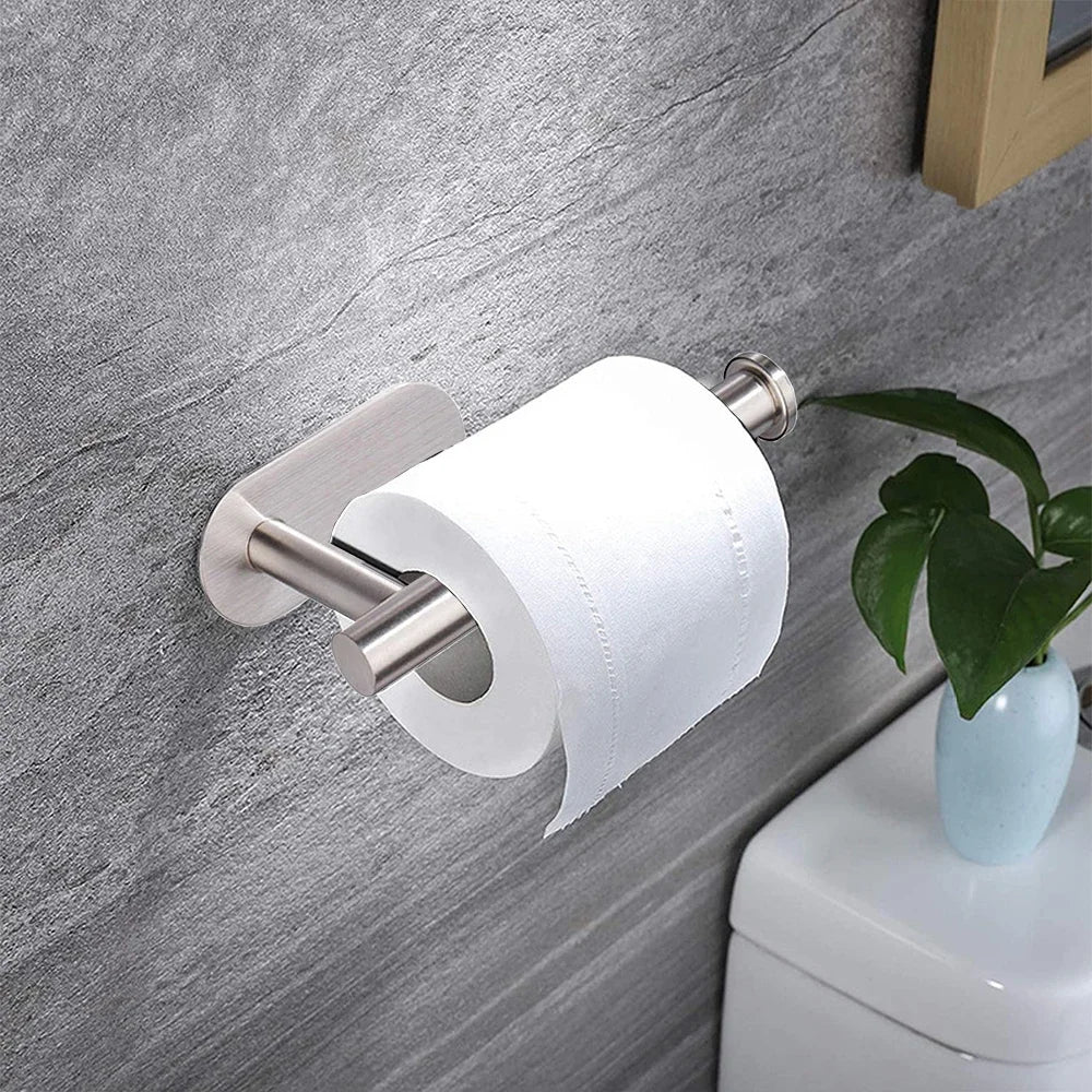 Adhesive Paper Towel Holder – Wall Mounted Rack for Kitchen and Bathroom