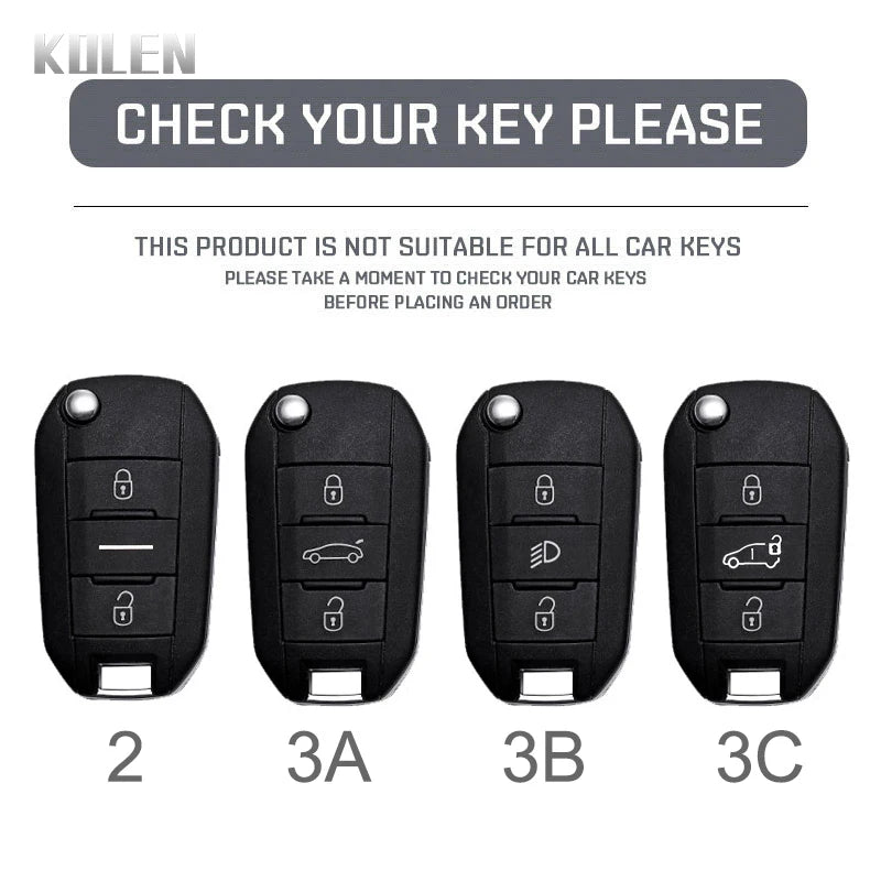 Carbon Fiber Car Key Case – Protective Fob Cover for Peugeot and Citroen