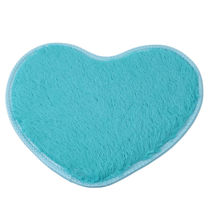 Faux Sheepskin Heart Rug – Large Fluffy Area Carpet for Bedroom Decor