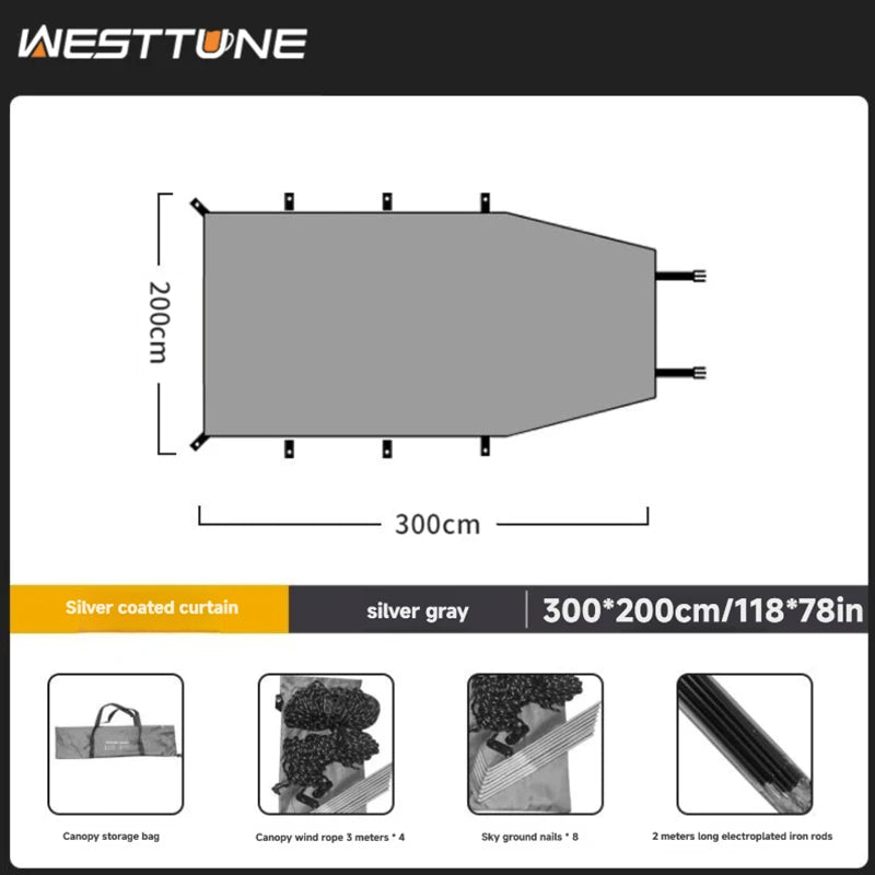Portable Car Awning Tarp – Lightweight Vehicle Shelter for Camping