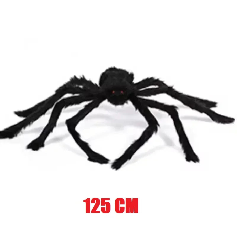 Giant Plush Spider Decoration – 30-200cm Horror Prop for Halloween Party