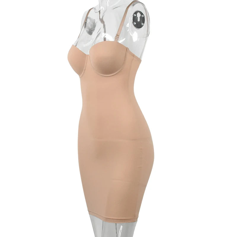 Full Length Shapewear Slip – Nude Body Shaper for Under Dresses