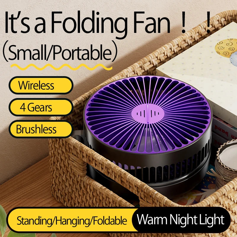 Rechargeable 3-in-1 Portable Fan – Multifunctional Cooling for Home and Travel