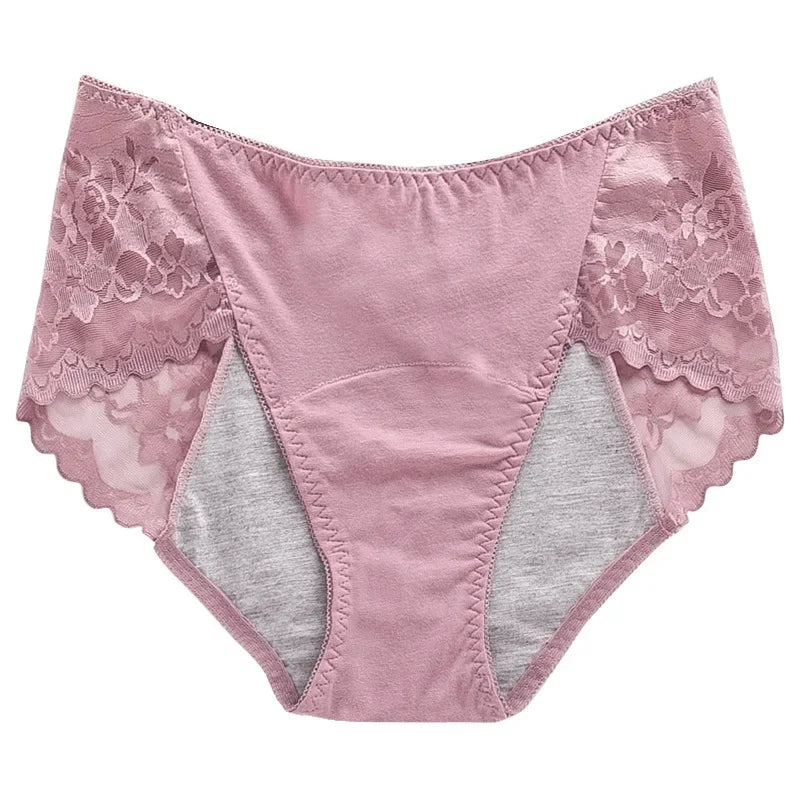 Lace Period Underwear – Leakproof Sanitary Shorts for Women's Menstrual Cycle