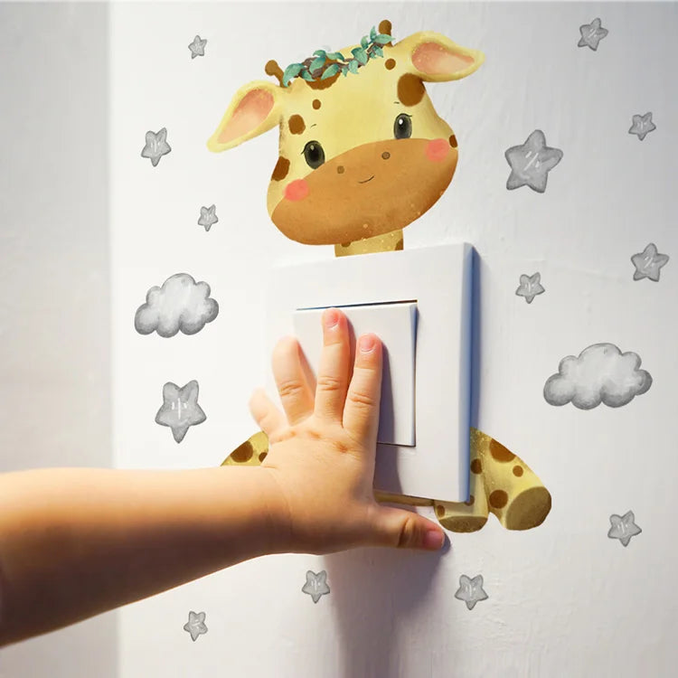 Animal Wall Decals – Self-Adhesive Nursery Stickers for Kids Bedroom Decor