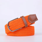Woven Elastic Canvas Belt – Stretch Braided Buckle Strap for Casual Jeans