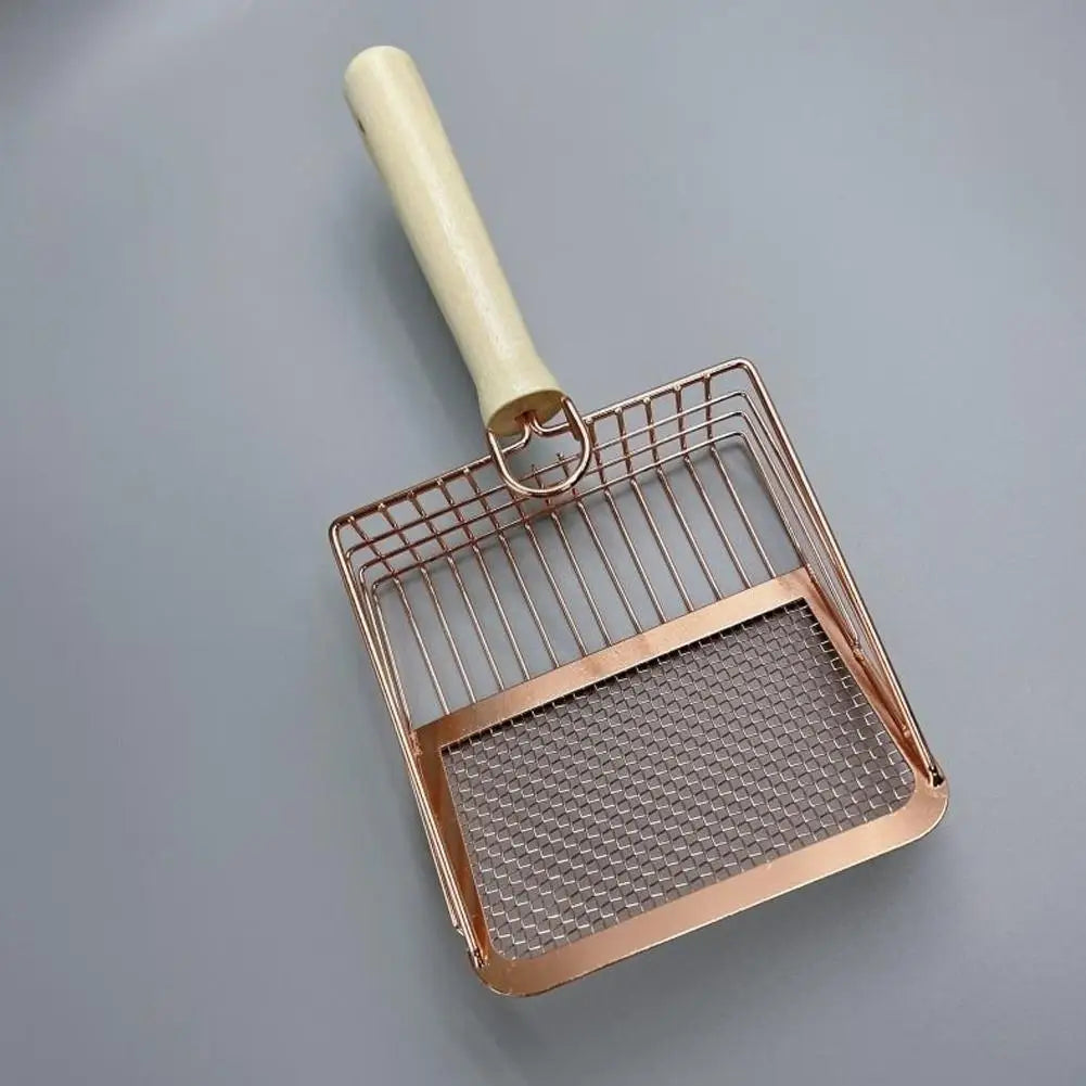 Stainless Steel Pet Litter Scoop – Long Handle Tool for Cat Hygiene