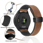 Magnetic Hybrid Watch Band – Leather and Silicone Strap for Garmin Sport
