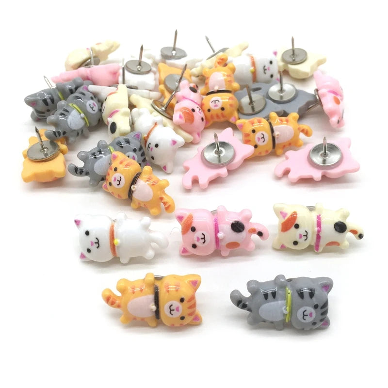 Decorative Cat Push Pins – Novelty Thumb Tacks for Bulletin Boards and Maps