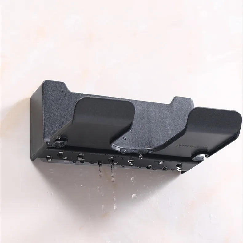 Bathroom Wall Organizer – Hair Dryer Holder with Storage Baskets for Vanity