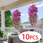 Artificial Morning Glory and Eucalyptus Vine – UV-Resistant Home Wall Decor