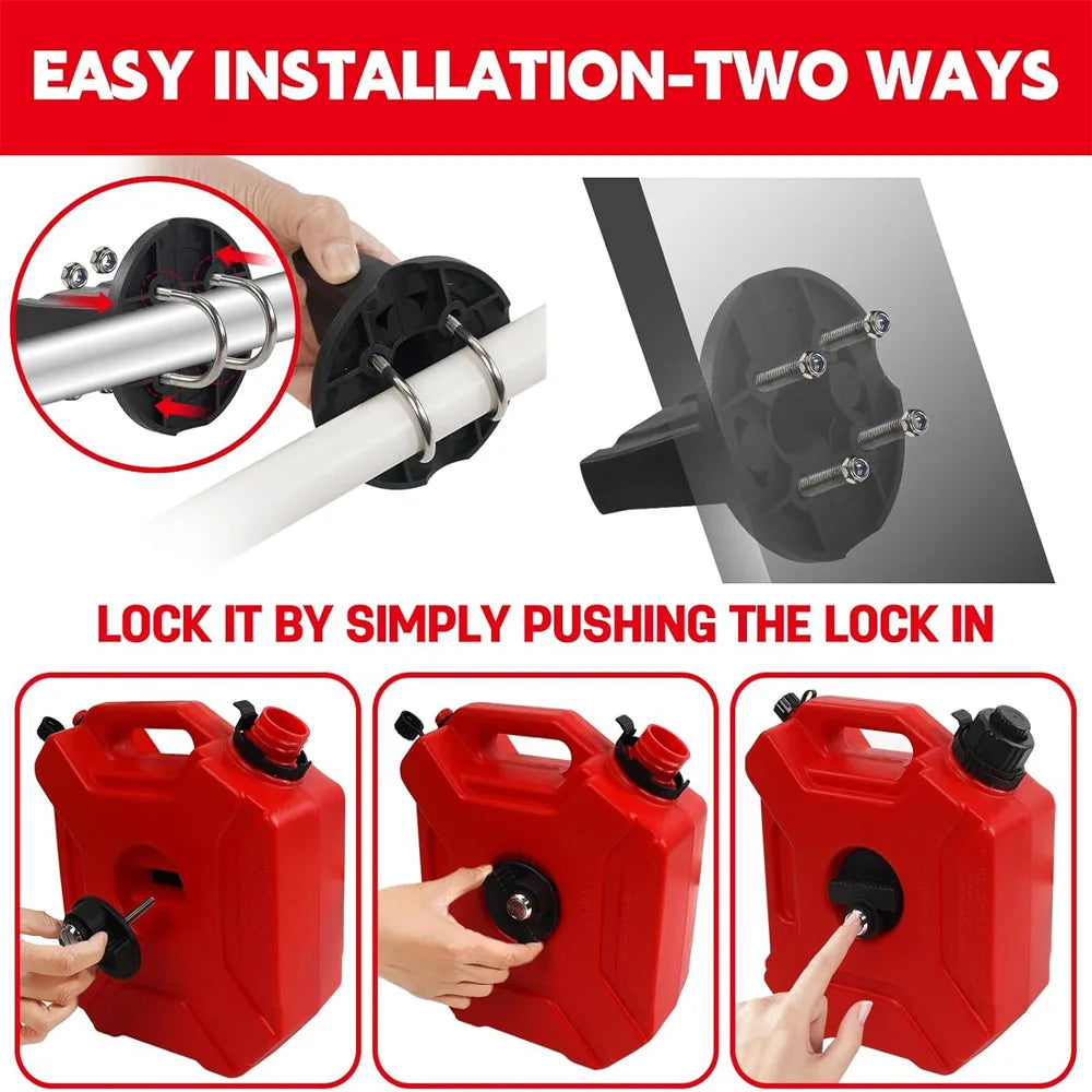 5L Plastic Fuel Canister – Lockable Backup Tank for Motorcycle SUV Storage