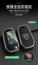 Zinc Alloy Car Key Case – Protective Shell for Peugeot Models