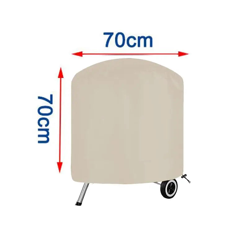 Round BBQ Grill Cover – 210D Oxford Waterproof Hood for Outdoor Cooking